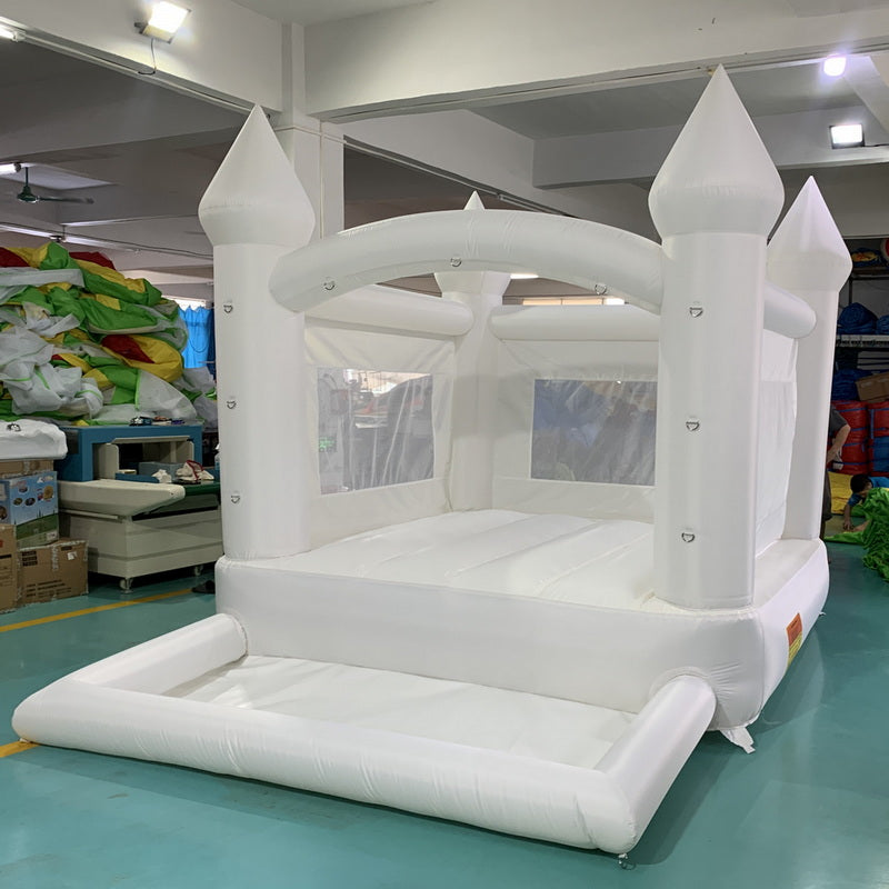 YARD White Wedding Bounce House Inflatable Bouncer Pool Pit with Blower