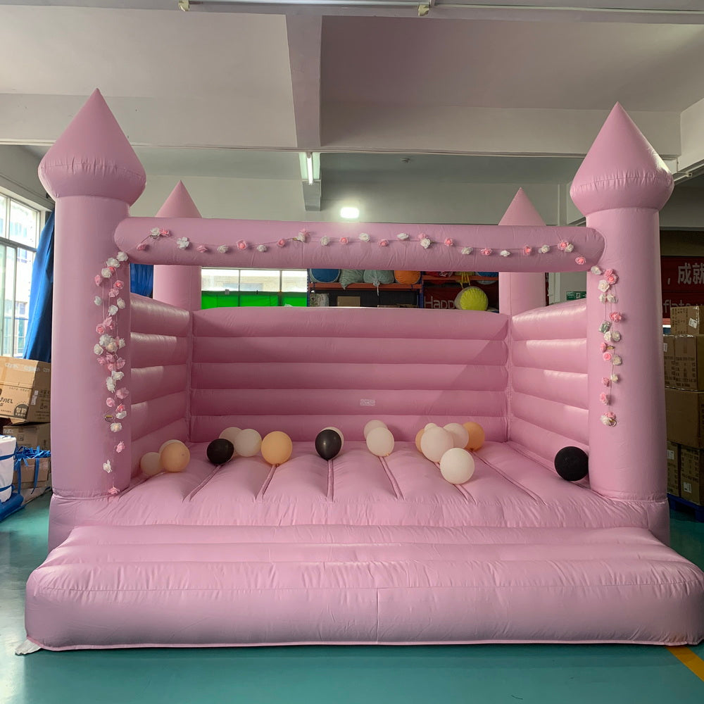 YARD Pink Wedding Bounce House Inflatable Bouncy Castle with Blower